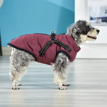 Зимняя одежда для собак, супер теплая куртка для домашних животных, толстое хлопковое пальто, водонепроницаемое для маленьких средних собак, наряд для щенка французского бульдога. 2