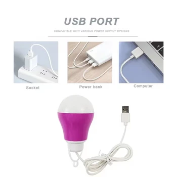 Красочная USB-лампа из ПВХ, портативная лампа LED 5730 для пеших прогулок, палатки, путешествий, работы с блоком питания, ноутбука 2