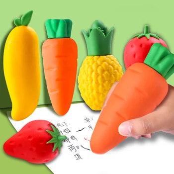 Креативный ластик с фруктами Биг Мак и морковью, уникальные и милые канцелярские принадлежности, школьные канцелярские принадлежности, детский студенческий ластик для карандашей, призовой подарок 2