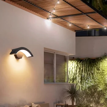 Круглый арочный светодиодный настенный светильник, наружный водонепроницаемый IP54, настенный светильник для сада на крыльце, домашнее бра, внутреннее украшение, современное освещение 2