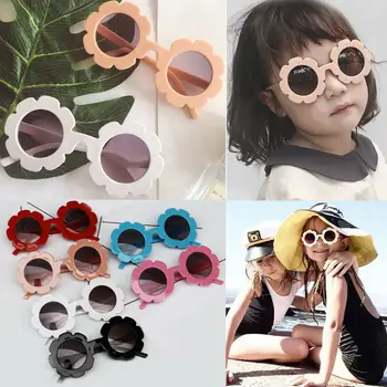 Модные детские солнцезащитные очки с цветочным узором для маленьких мальчиков и девочек, Летние солнцезащитные очки 2