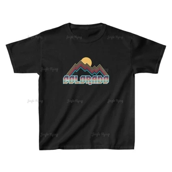 Молодежная футболка Colorado в стиле ретро Mountain Youth унисекс, детская рубашка с круглым вырезом и коротким рукавом 2