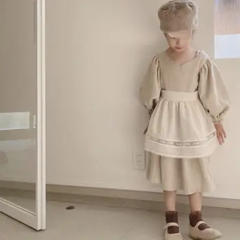 Новое весенне-осеннее детское платье трапециевидной формы для девочек 2023 года 2