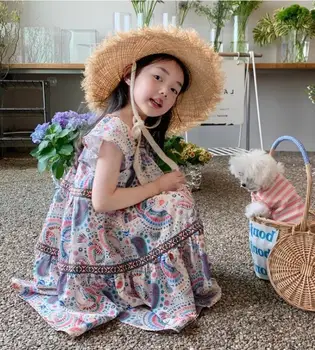 Новое детское летнее праздничное платье для девочек в богемном стиле, милое пляжное платье принцессы для детей от 2 до 6 лет 2