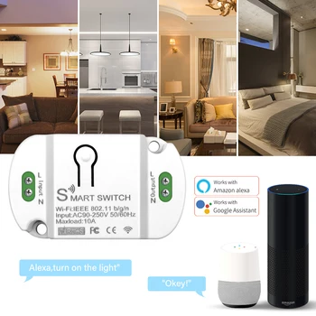 Новый WiFi Умный выключатель света, универсальный таймер отключения, приложение Smart Life, беспроводной пульт дистанционного управления, работает с Alexa Google Home 2