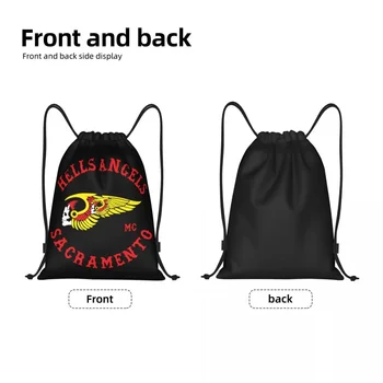 Рюкзак с логотипом Hells Angels World на шнурке, спортивная спортивная сумка для мужчин и женщин, тренировочный рюкзак для мотоклуба 2
