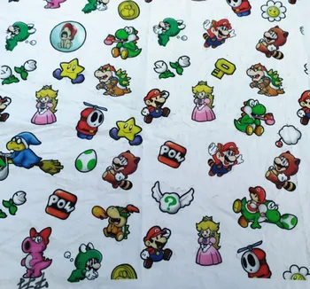 Ширина 45x140 см, Мультяшная игра Super Mario Bros. 100 Хлопчатобумажная ткань для лоскутного шитья Tissu Материал для пошива домашней одежды 2