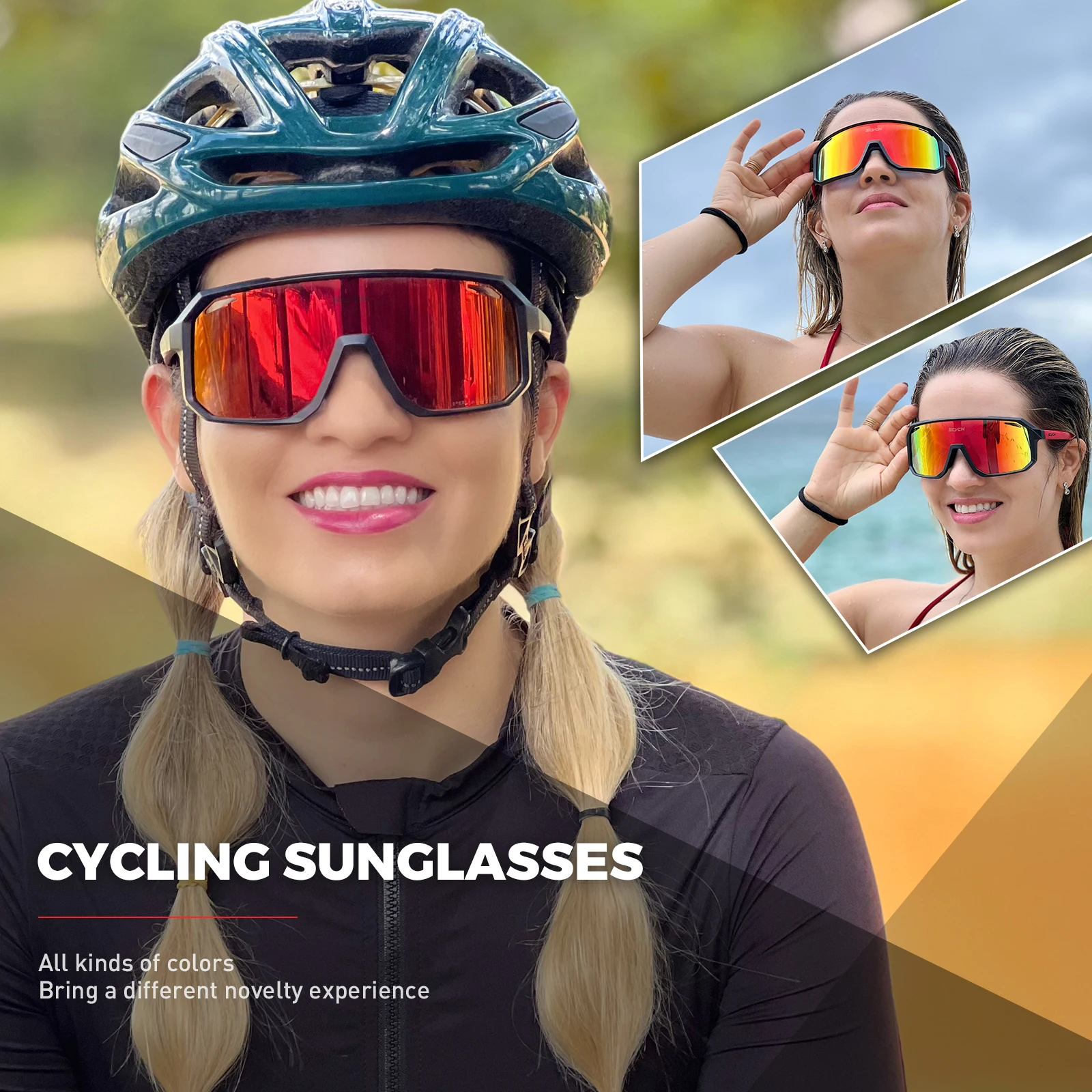 SCVCN Велосипедные очки Мужские MTB Велосипедные солнцезащитные очки Для спорта на открытом воздухе Велосипедные солнцезащитные очки Женские Велосипедные очки для шоссейных велосипедов UV400 Велосипедные очки Изображение 2