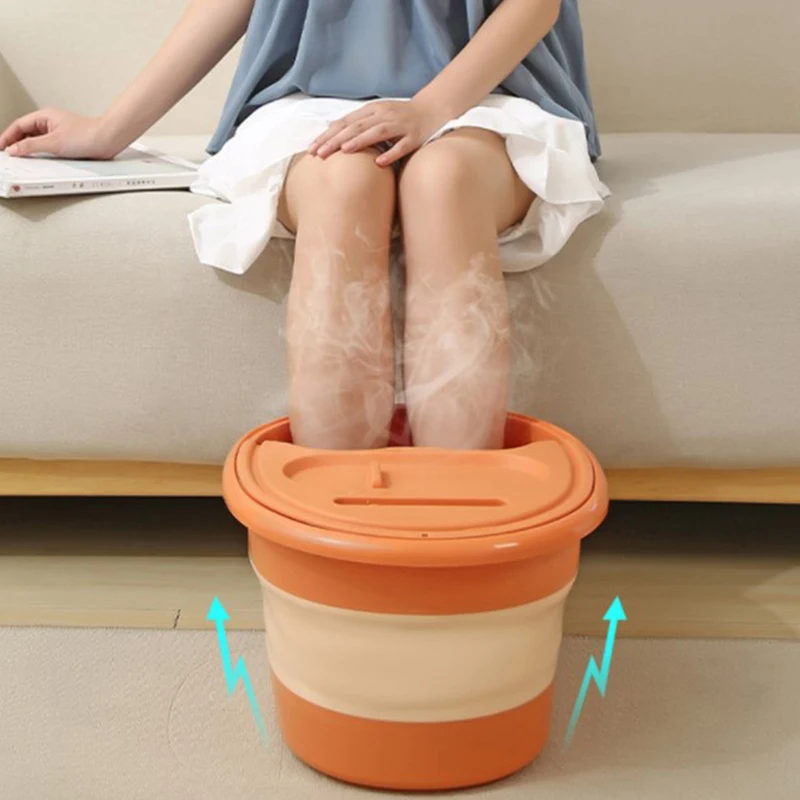 Спа-ванна для ног, инструменты для умывания, спа-ванна для ног, складная ванночка для ног, ванна для снятия стресса, складная спа-ванна для ног, складное ведро для ног, большая ножка Изображение 5