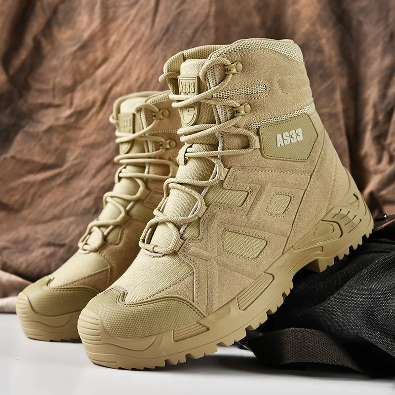 Мужская походная тренировочная обувь, армейские ботильоны для пустыни, уличные новые армейские тактические ботинки, мужские летние альпинистские военные походные ботинки. Изображение 2