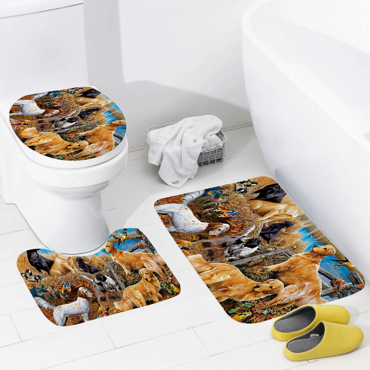 домашние коврики для ванной комнаты, красочные животные, коврик для ног в ванной, современные аксессуары для ванной комнаты, коврик для унитаза, противоскользящий ковер для ванны Изображение 1