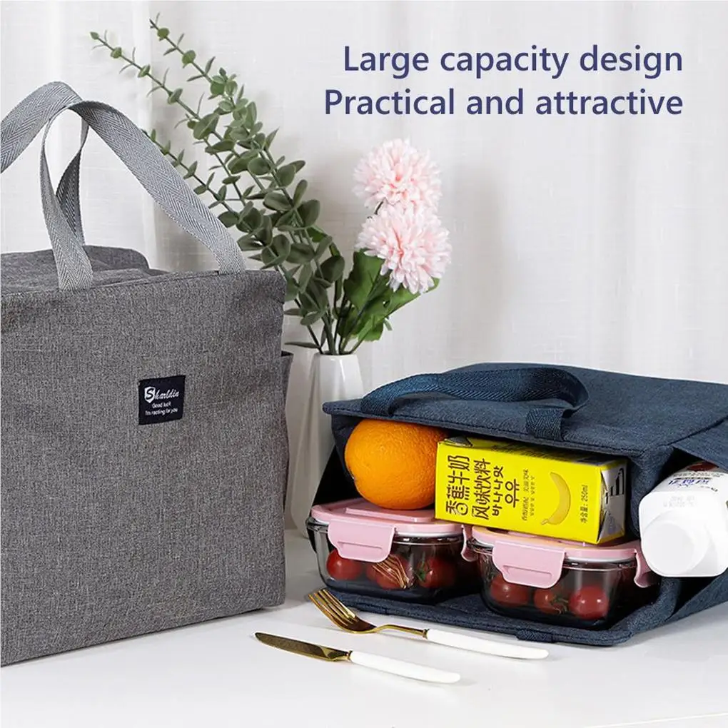 Изолированная сумка для ланча, водонепроницаемая широко открытая термосумка для пикника, розовая Изображение 3