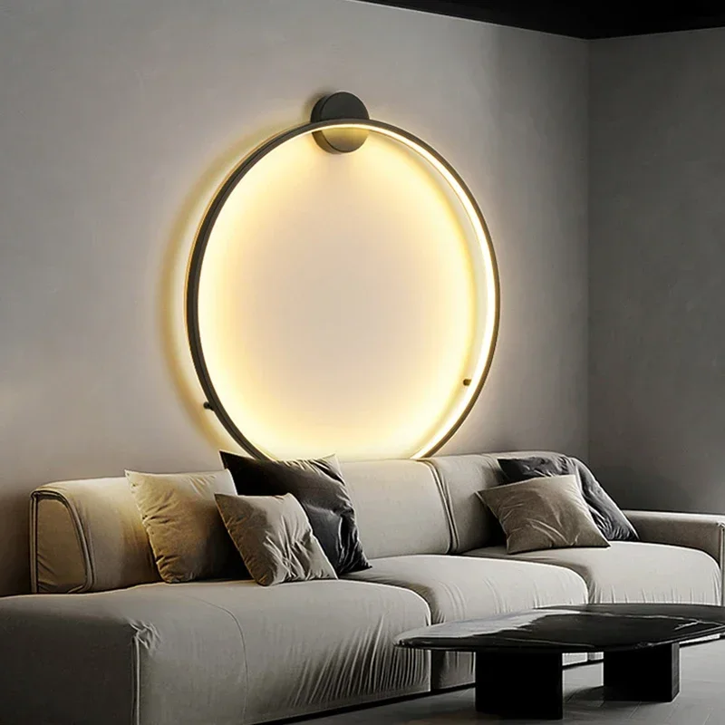 Светодиодный настенный светильник Nordic Circle в минималистичном стиле для гостиной, прихожей, прикроватной тумбочки отеля, домашнего декора, бра, светильников для внутреннего освещения Изображение 3