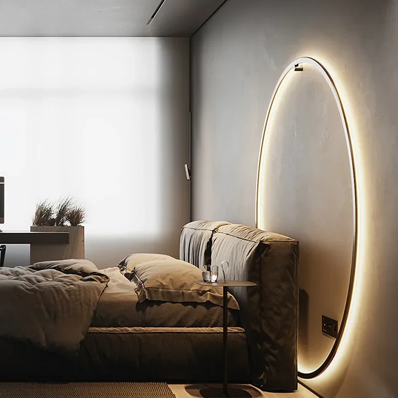 Светодиодный настенный светильник Nordic Circle в минималистичном стиле для гостиной, прихожей, прикроватной тумбочки отеля, домашнего декора, бра, светильников для внутреннего освещения Изображение 5
