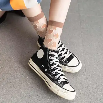 1 пара стильных стеклянных шелковых носков Перспективные эластичные женские носки Ультратонкие стеклянные шелковые носки-трубочки