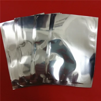 14 * 20 см 100 шт./лот Пластиковый пакет из серебристой алюминиевой фольги с открытым верхом, Вакуумные пакеты, Термосвариваемые Упаковочные пакеты, Пластиковые пакеты для хранения продуктов питания 1