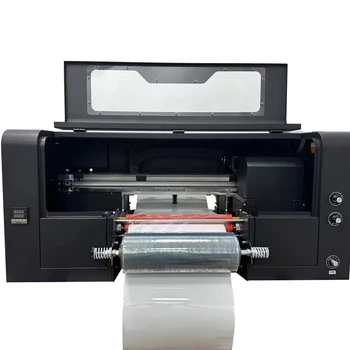 2 в 1 Две Печатающие головки Машина Для Печати Этикеток из Золотой Фольги Рулонный Принтер Формата A4 A3 Цифровая УФ Наклейка DTF Планшетный Принтер 1