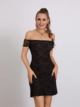 CHQCDarlys Женское сексуальное элегантное кружевное платье, прозрачное облегающее платье, пляжные платья для вечеринок, клубные платья 1