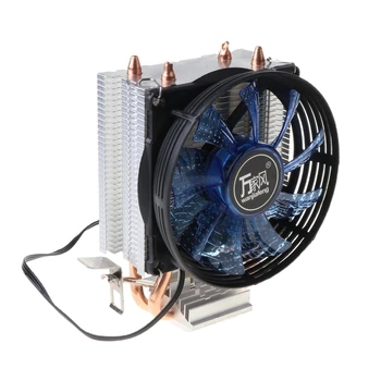 CPU Cooler Master 2 Вентилятора с тепловыми трубками из чистой меди с системой охлаждения Blue Light Dropship 1