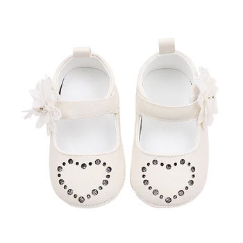 Listenwind/ обувь Мэри Джейн для маленьких девочек, стразы, цветочные туфли принцессы на плоской подошве, повседневная обувь для прогулок для новорожденных малышей 1