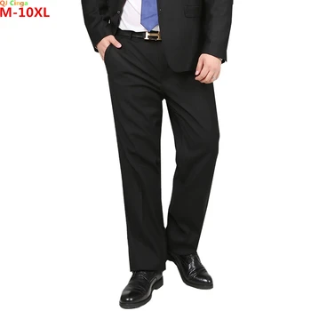 M-10XL Костюмные брюки большого размера, мужские деловые повседневные брюки, темно-синие и черные, можно выбрать мужчинам с ожирением, классный выбор 1