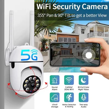 PTZ 360 ° Видеокамера 2.4G Wifi 3MP Беспроводное наблюдение Наружный Монитор IP-камера Защита безопасности Автоматическое Отслеживание Умный Дом 1