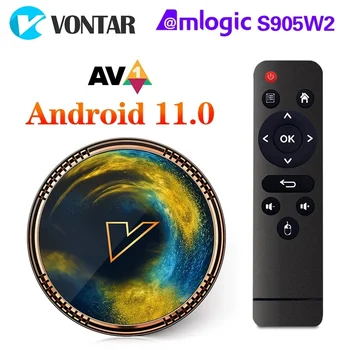 VONTAR X2 Amlogic S905W2 Smart TV Box Android 11 4 ГБ 64 ГБ Поддержка AV1 Wifi BT Медиаплеер TVBOX 4GB32GB телеприставка 2GB16GB 1