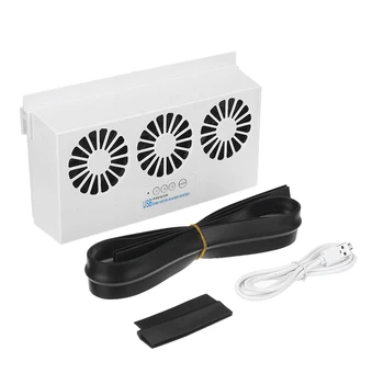 Автомобильный солнечный вытяжной вентилятор с двойной зарядкой, USB / солнечная вытяжка, IP67, Водонепроницаемый вентилятор на солнечной батарее, охлаждающий вентилятор, белый 1