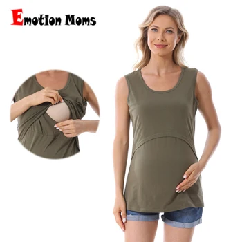 Женская одежда для беременных, Топы без рукавов, Одежда для кормления грудью, Летние майки, топы Плюс размер S-4XL 1