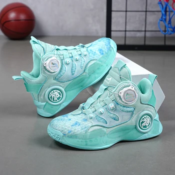 Летняя детская баскетбольная обувь 2023 года, сетчатая дышащая спортивная обувь для мальчиков, модные кроссовки, нескользящая детская обувь для тренировок 1