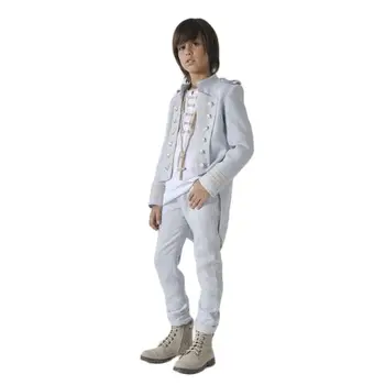Льняной детский костюм, смокинг с узкими брюками, пиджак капитана, свадебный комплект для детей-подростков, костюмы для вечеринок для мальчиков по индивидуальному заказу 1