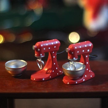 Миксеры для миниатюрной мебели в кукольном домике 1:12, модель красного миксера-блендера в рождественском стиле, Рождественский орнамент, декорация сцен выпечки на кухне 1