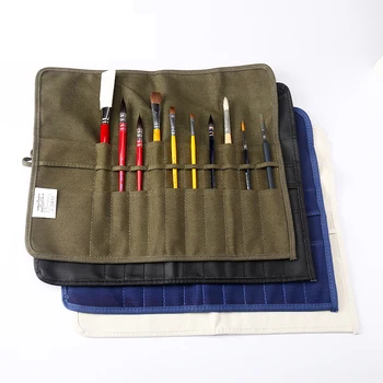 Многофункциональная сумка для карандашей, плотная холщовая упаковка, 22 держателя, чехол-органайзер, идеальное место для хранения кистей для макияжа 1