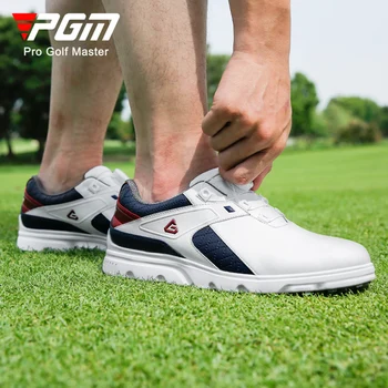 Мужская обувь для гольфа PGM, мужские водонепроницаемые нескользящие кроссовки с шипами, мужская дышащая тренировочная обувь с ручкой и пряжкой, Легкая обувь для гольфа 1