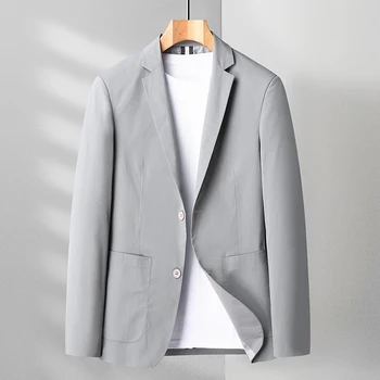Мужской блейзер высшего качества Slim Fit, новый Весенний Модный Корейский однобортный повседневный Классический пиджак, брендовые Мужские парадные пальто 1