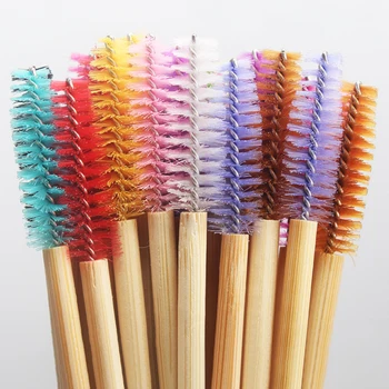 Нейлоновая бамбуковая щетка для ресниц, завивка ресниц, бамбуковая ручка, щетка для ресниц, бамбуковая щетка для ресниц, 50 упаковок 1