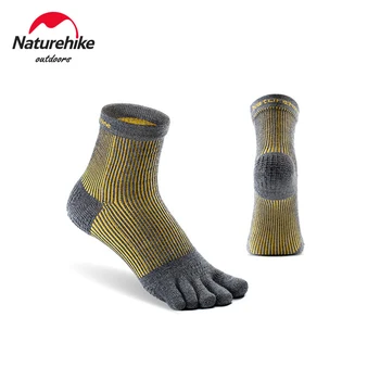 Носки для бега Naturehike с пятью пальцами, мужские и женские зимние шерстяные теплые дышащие спортивные носки для снега, походные чулки для кемпинга 1
