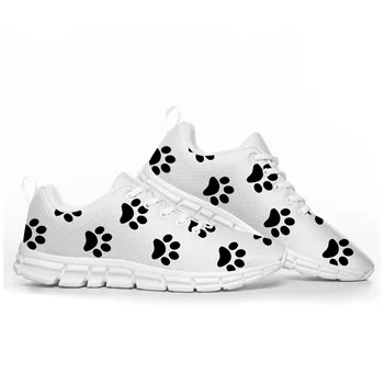 Отпечаток собачьей лапы, спортивная обувь для домашних собак, мужские, женские, подростковые, детские кроссовки, повседневная высококачественная парная обувь белого цвета на заказ