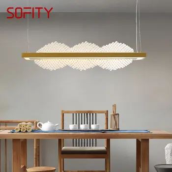 Современный подвесной светильник SOFITY LED, китайский Креативный дизайн Простоты, Золотая потолочная люстра для домашнего Чайного домика, столовой