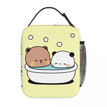 Термоизолированные сумки для ланча Bubu Dudu для купания, школьные Панда и медведь, милая переносная сумка-холодильник для ланча, термос-ланч-бокс 1