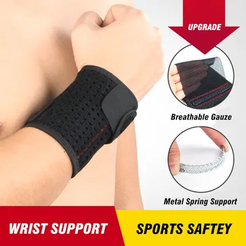1шт Спортивные Регулируемые дышащие бандажи для запястий с пружинной поддержкой для баскетбола, тренировок в тренажерном зале, защитные повязки для рук, мужчины, женщины 2