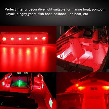 6шт светодиодных морских лодочных фонарей, предоставленных морской службой, полоса света на палубе, транец кокпита, навигационное освещение Водонепроницаемый 12V 2