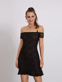 CHQCDarlys Женское сексуальное элегантное кружевное платье, прозрачное облегающее платье, пляжные платья для вечеринок, клубные платья 2