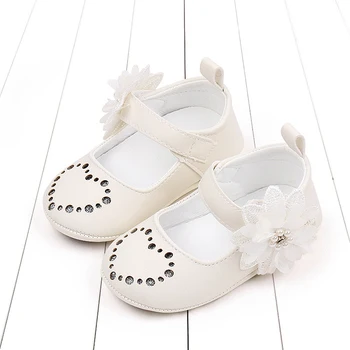 Listenwind/ обувь Мэри Джейн для маленьких девочек, стразы, цветочные туфли принцессы на плоской подошве, повседневная обувь для прогулок для новорожденных малышей 2