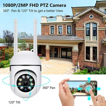 PTZ 360 ° Видеокамера 2.4G Wifi 3MP Беспроводное наблюдение Наружный Монитор IP-камера Защита безопасности Автоматическое Отслеживание Умный Дом 2