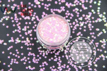 TCI18 Перламутровые радужно-розовые цвета, форма звезд, размер 3,0 мм, блестки для нейл-арта, гель для макияжа ногтей или украшения своими руками 2