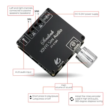 Двухканальный Мини-Аудио Динамик Bluetooth с небольшой Платой Усилителя мощности Печатная плата XY-C15H 20 Вт + 20 Вт Класс D Чистый Цифровой Модуль 2