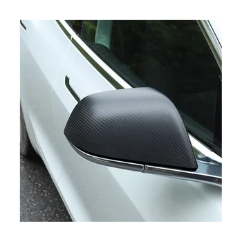 Для Model3/Y Защитный чехол для зеркала заднего вида, габаритный аксессуар, декоративное яркое углеродное волокно 2