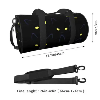 Желтые глаза семи черных кошек, спортивная сумка Kawaii, Оксфордские спортивные сумки, Большая тренировочная сумка, ретро-сумка для фитнеса для мужчин и женщин 2