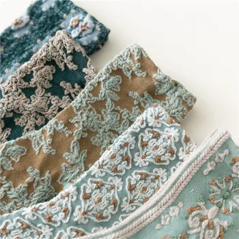 Женские Носки С Вышивкой в стиле Харадзюку, Японские Кавайные Милые Носки В Этническом Стиле 
